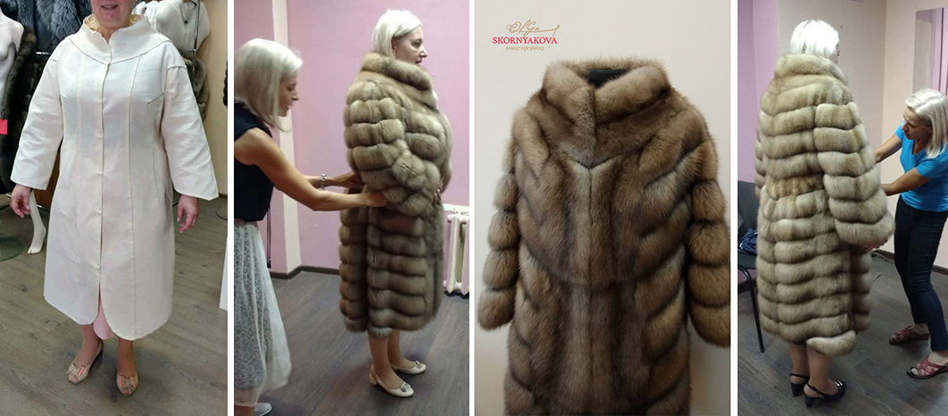 Шуба из куницы пошив на заказ меховое ателье Скорняковой